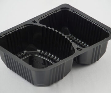 2 Cmpt Dual Ovenable Hamburger Tray 6277 CPET