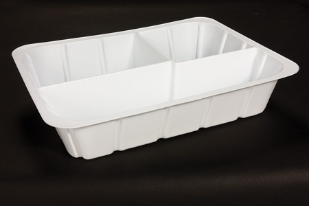 3 Compartment plastic salad tray